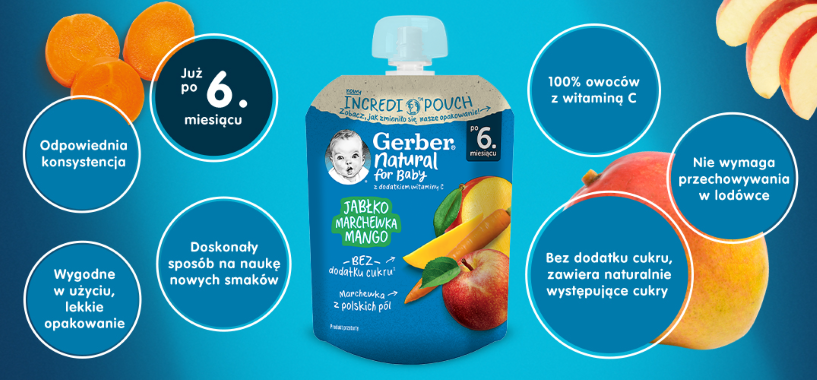 Gerber deserek w tubce jabłko marchewka mango benefity produktu